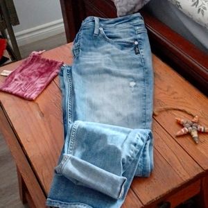 Womens silver boyfriend jeans